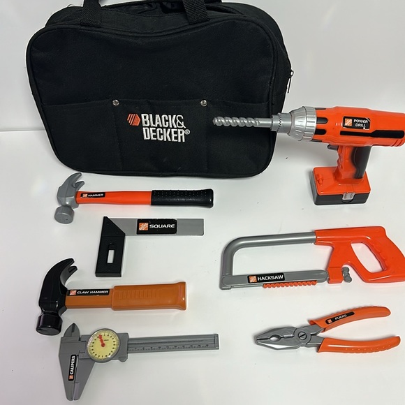 The Home Depot Kids Tool Set 7 Piece with Black and Decker Tool Bag - Picture 2 of 5